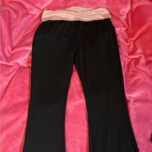 SHEIN Black Pants with Pink Waistband